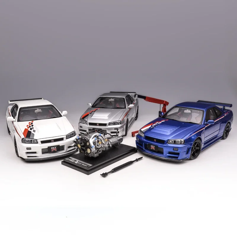 モーターヘリックス MOTORHELIX 1/18 GT-R R34 CRS 1/18 Motorhelix Nissan Skyline GT-R GTR (R34) CRS VER (Grey