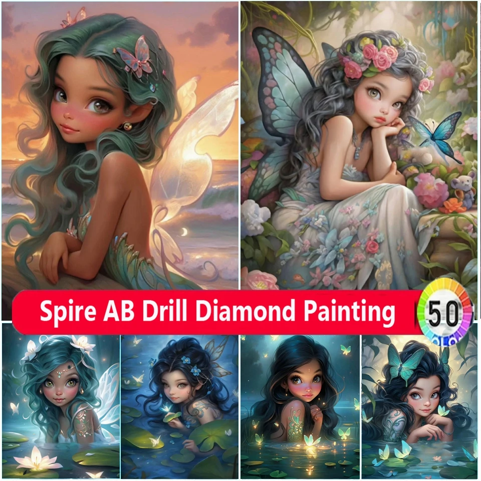 DCIDBEI DIY Diamant Peinture Ornements Filles 13x20cm Diamant