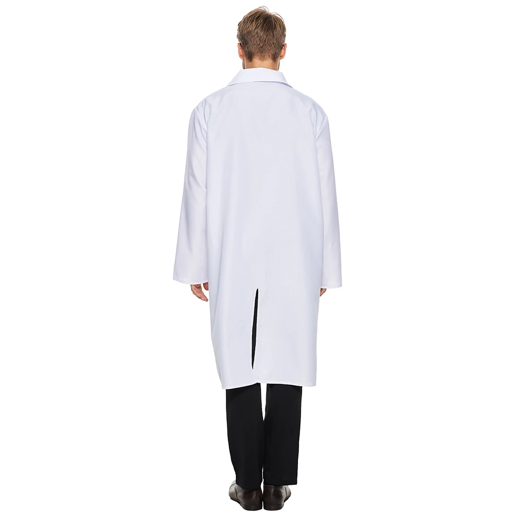 Family Halloween Costume Mad Scientist With Wig White Unisex Lab Uniform Carnival Party Purim Stage Performance Props