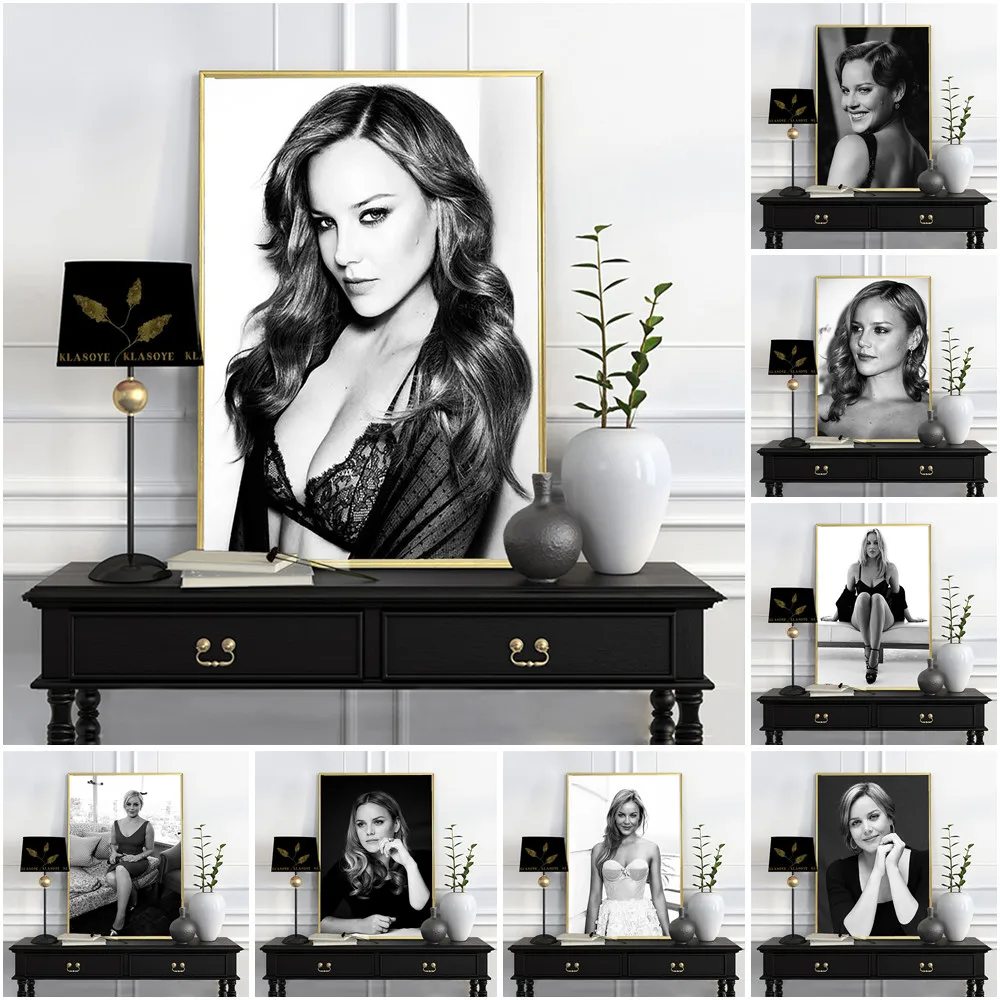 

Abbie Cornish Actress Print Art Wall Picture Poster Black White Sexy Star Portrait Canvas Painting Decor