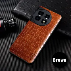 Premium Slim Fit Luxury Leather Protective Case - Anti-Scratch Back Cover for OnePlus 12 (Brown)