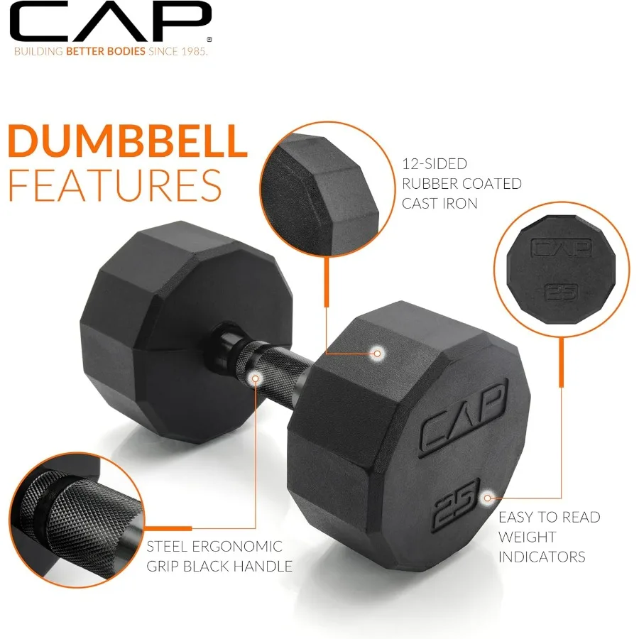 150 LB Coated Hex Dumbbell Weight Set with Vertical Rack