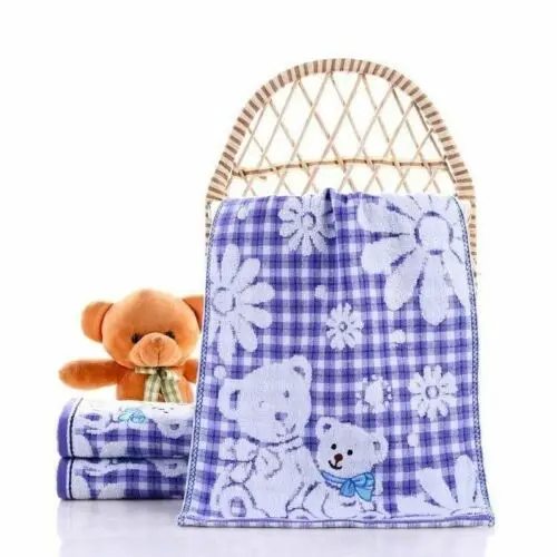 100% Pure Cotton Baby Towel Cute Cartoon Bear Soft Double Face Towels 25*50cm