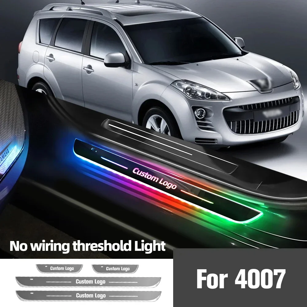

For Peugeot 4007 2007-2013 2010 2011 2012 Car Door Sill Light Customized Logo LED Welcome Threshold Pedal Lamp Accessories