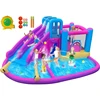 Inflatable Bounce House Water Slide Park, Double Slide Bouncer Castle Climbing Wall, Air Blower for Indoor Outdoor Play Backyard 1