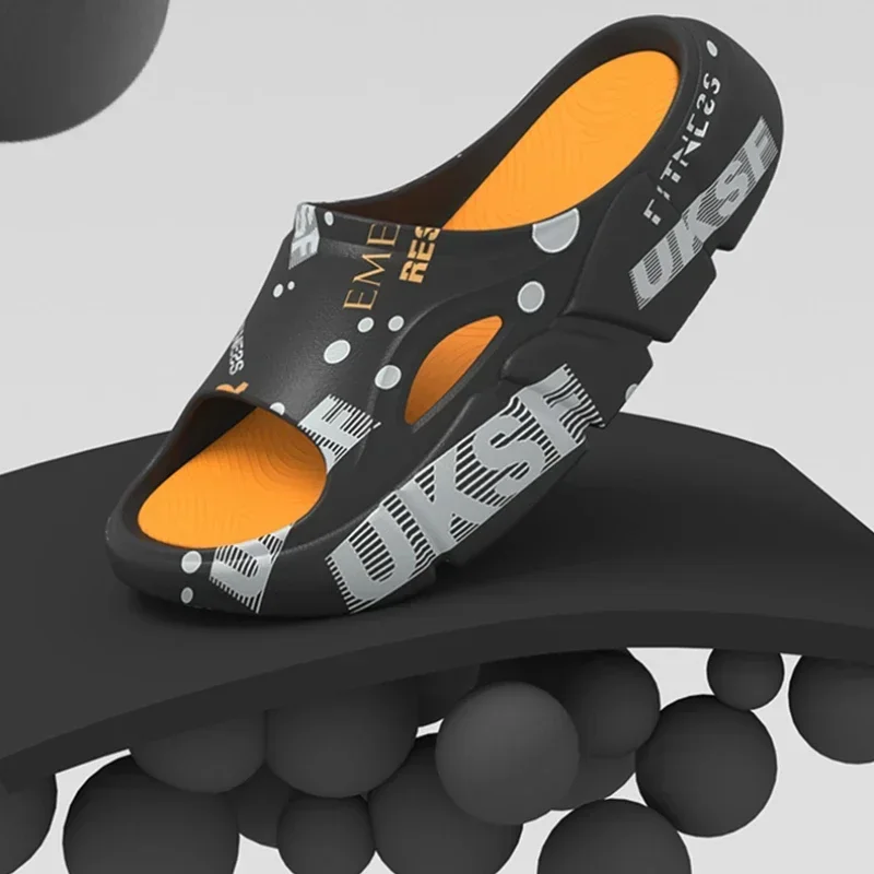 Summer Men's Massage Non-Slip Sandals Thick Soft Platform House Indoor Shower Bathroom Slippers Outdoor Shoes Beach Flip Flops 3
