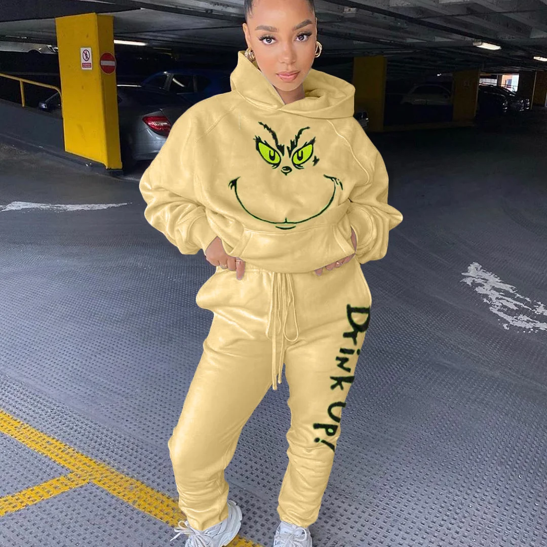 Streetwear 2 Piece Set Woman Suit Hooded Tracksuit Print Long Sleeve Sweatshirt Sweatpants Pant Sets Sweatsuit Jogging Suit young tracksuit xl diamond sets brand short sleeve jogging t shirt hot butterfly european men s cartoon summer 3d