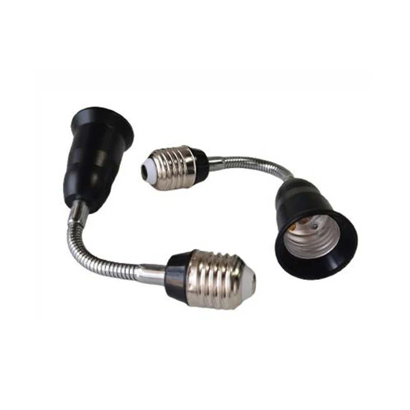E27 to E27 Black 190mm Extended Lamp Holder LED Bulb Base Lamp Holder Electrical Long Socket