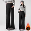 New Maternity Loose-Fit Fleece-Lined Petite Pants Autumn/Winter Style Microbell Bottoming Thickened Trousers For Pregnant Women 2