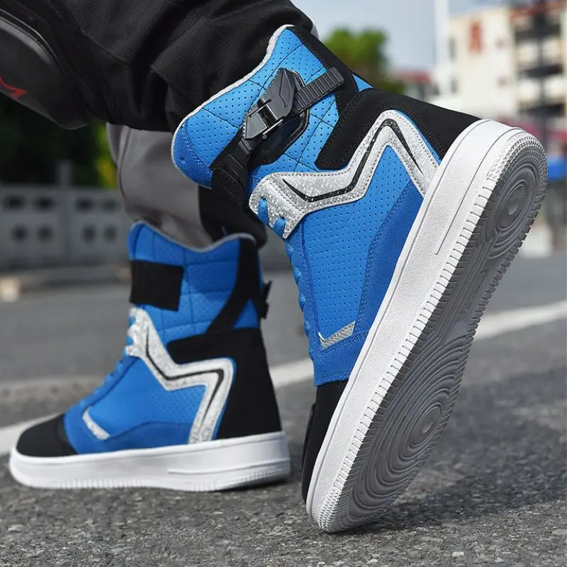 Motorcycle Boots Men Biker Shoes Moto Sneaker Microfiber Leather Adventure Motocross Shoes Anti-slip Motorcycle Supplies