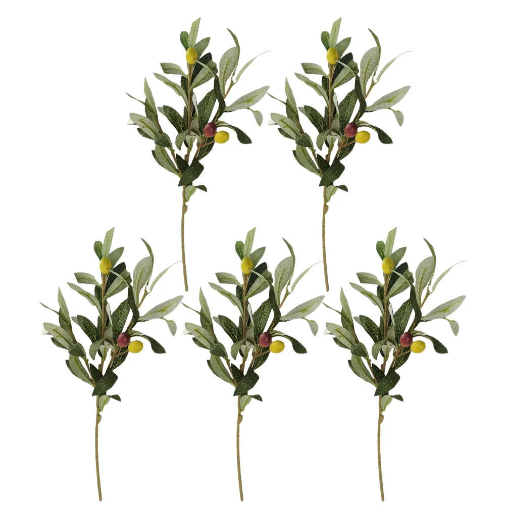 

Fake Olive Leaf Fruits Branch Artificial Branches Flower Arrangement Artificial Plants Photo Props Home Wedding With pot