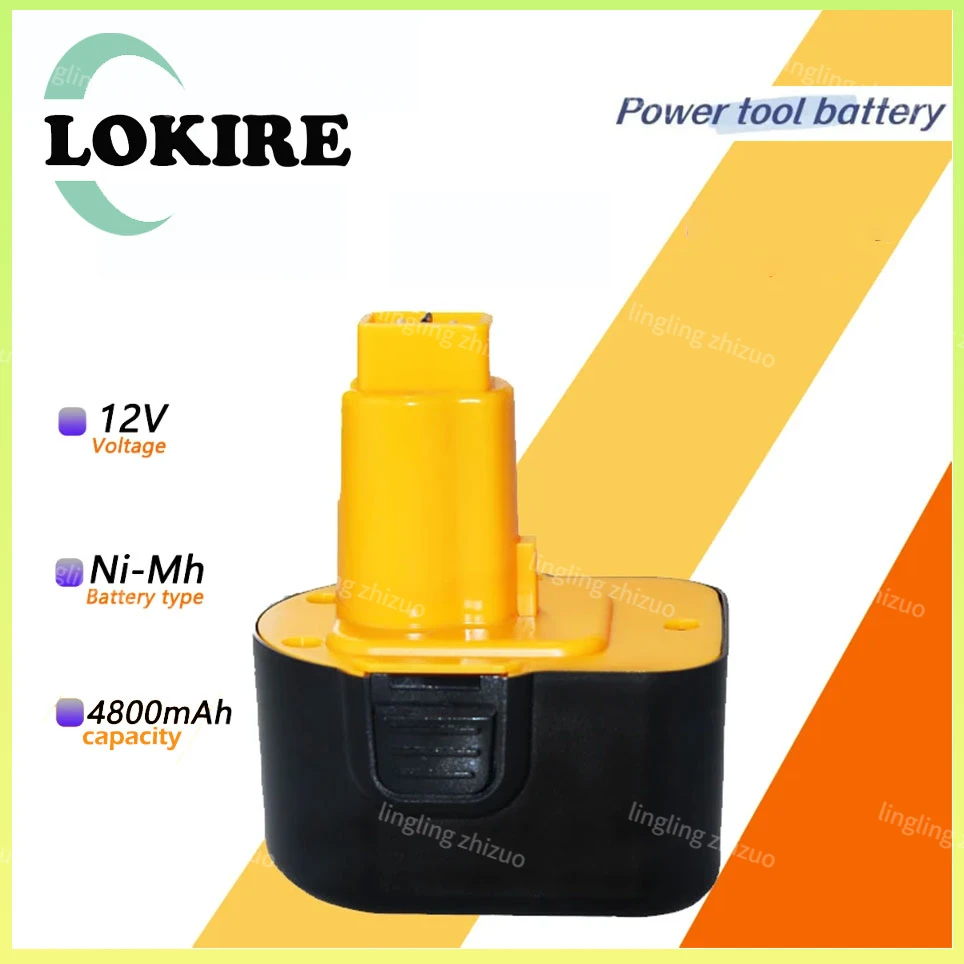 

12V 4800mAh Tool Battery for Dewalt DE9074 DC9071 DE9037 DE9071 DE9075 DW9071 DW9072 DW9074 DC727 DC756 DC980 DC981 DW0