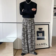 

Baggy Striped Pants Men Fashion Society Mens Dress Pants Korean Loose Oversized Casual Pants Mens Suit Pants Trousers M-XL