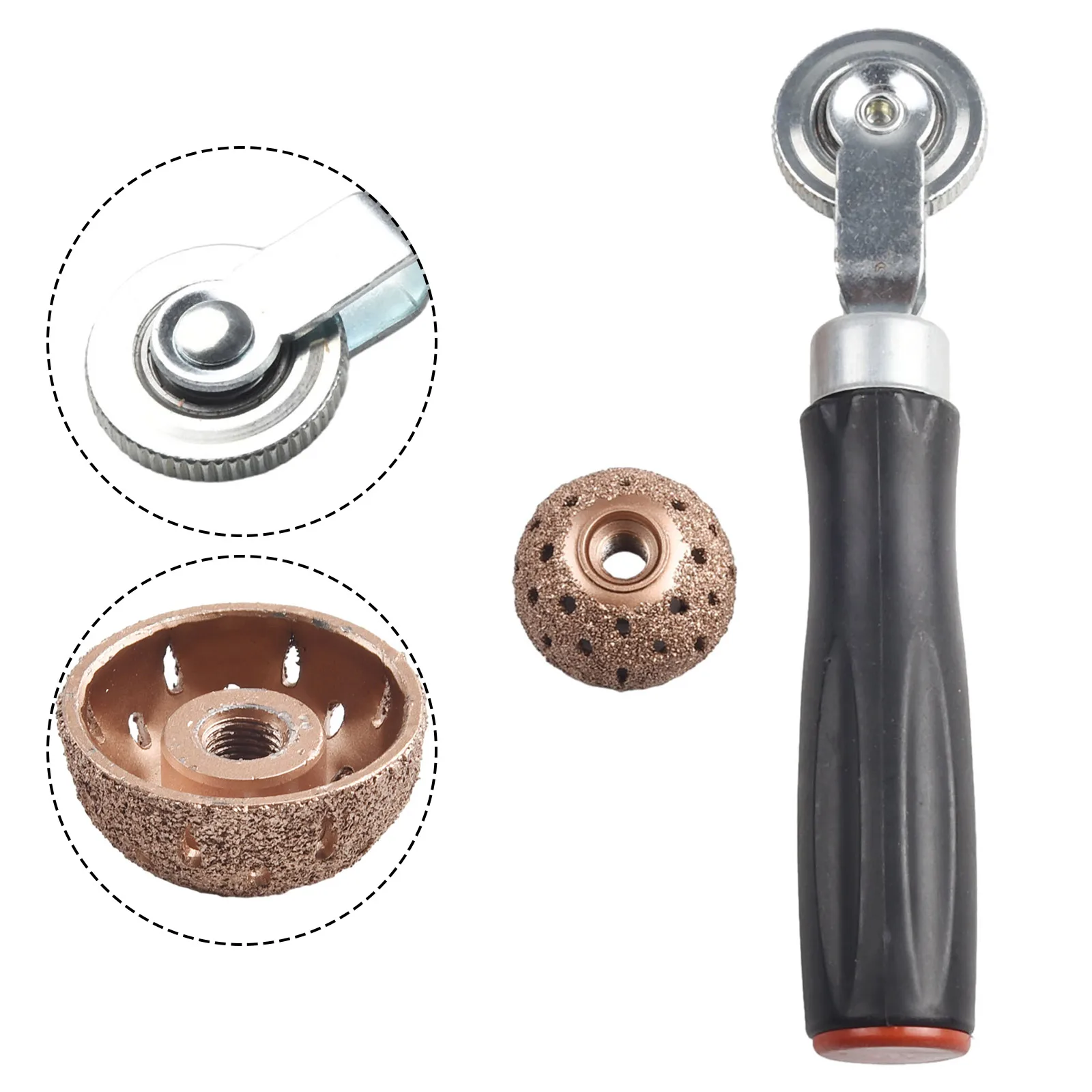 

Convenient Tire Repair Tool Kit, 2 PCS Tire Buffer Wheel+Patch Roller Tungsten, Ergonomic Design, Easy Removal of Trapped Air