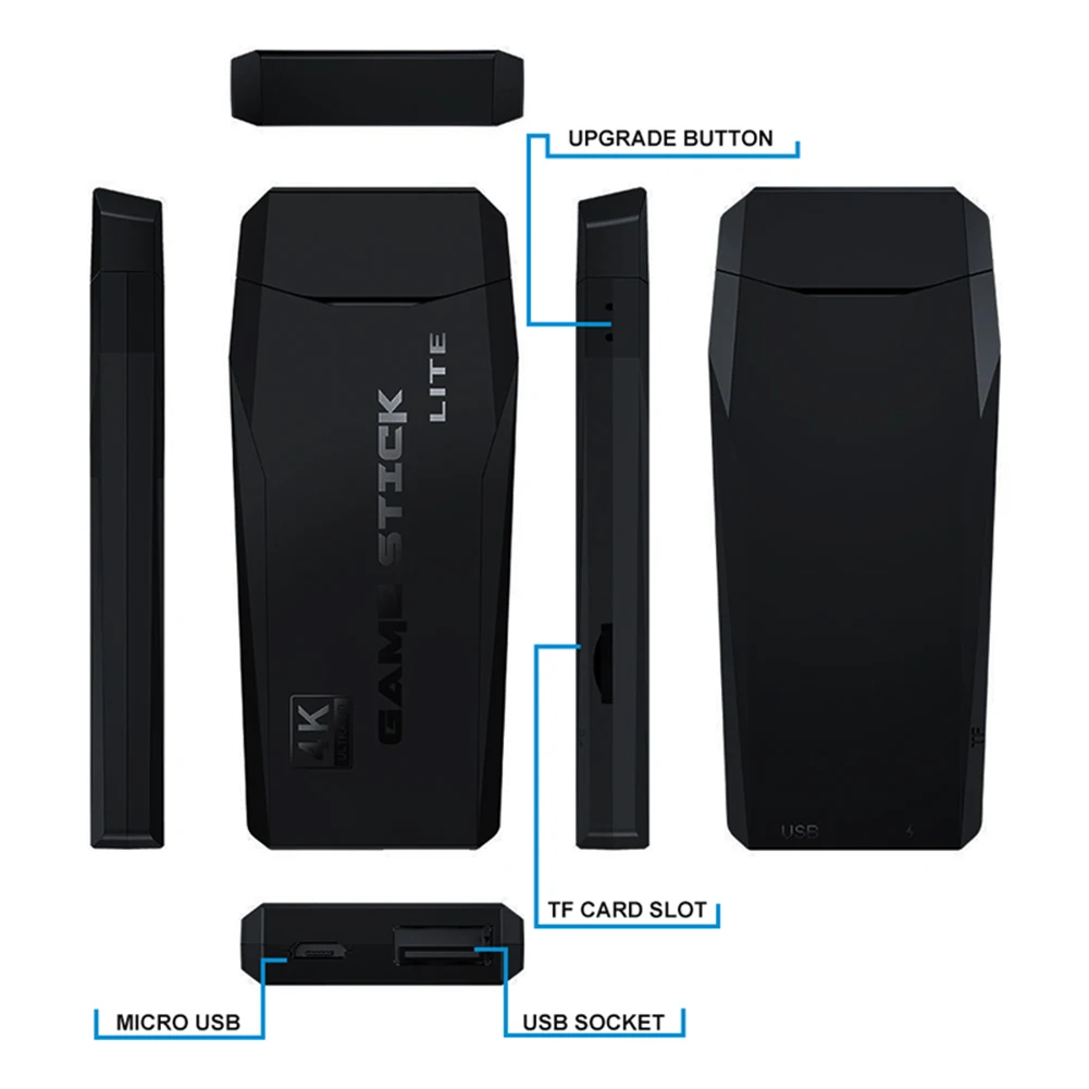 2.4G TV 게임 스틱, 컨트롤러 없음, 게임 목록 포함 무선 게임 스틱, 10000 개 이상의 게임 내장, PS1 용 HDMI 호환 익스텐션 케이블