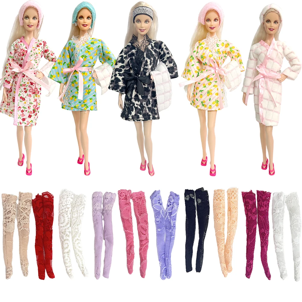 NK Mulitcolor Pajamas Bathrobe Robe Dress Stockings doll accessories doll clothes doll clothes accessories barbie doll clothes For Barbies Doll Clothes Baby Toys Girl's 1/6 Doll Leggings Accessories JJ