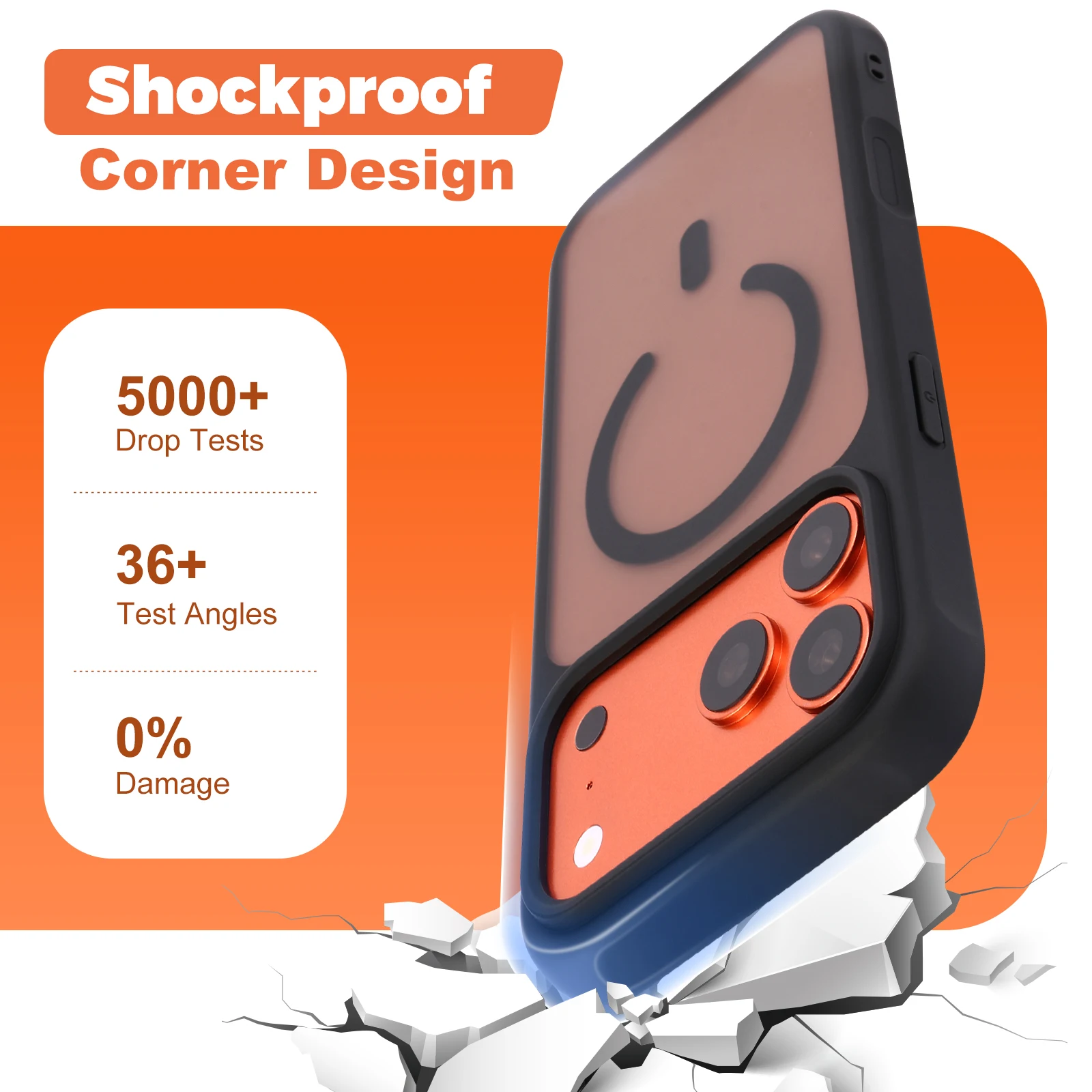 Shockproof Magnetic Phone Case with Frosted Panel and Four-Corner Anti-Fall Protection