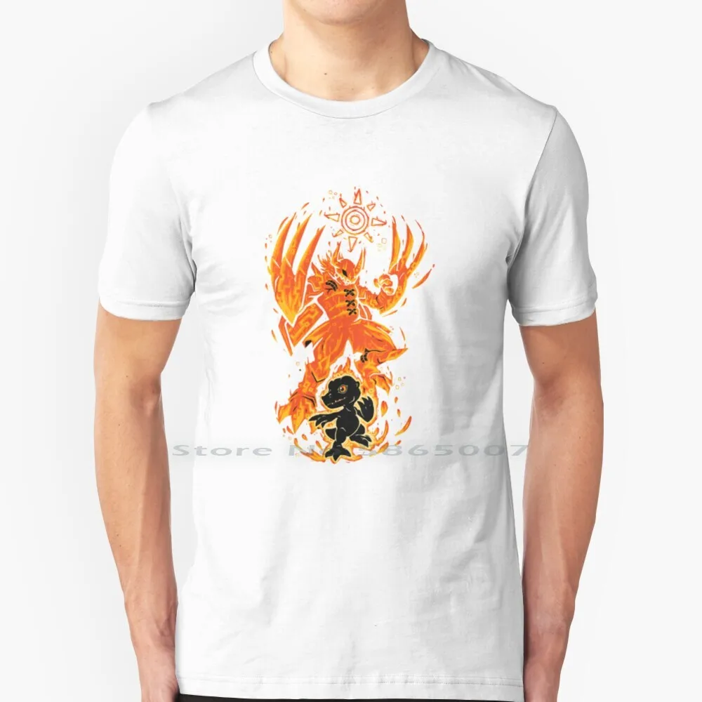 Fire Monster T Shirt 100% Cotone Anime New Years Heaven Anime Fighter Rrr Doc Ock Himoshi Nagai Obx Manga Helmet Killjoy Rec