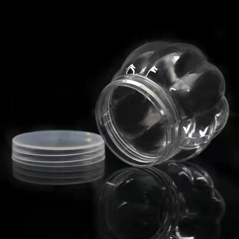 Description Picture 6 of item5/10Pcs Mini Candy Box Chrismas Candy Candy Holder Clear Glass Jars Lids Pet Pumpkin Jar Storage Rack Empty Candy Jar Kitchen