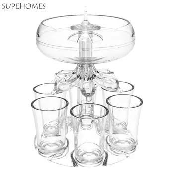 Strumento da barista trasparente con 6 bicchieri da shot per bar, feste, set da vino per la casa Accessori da bar Dispenser per birra Dispenser per vino