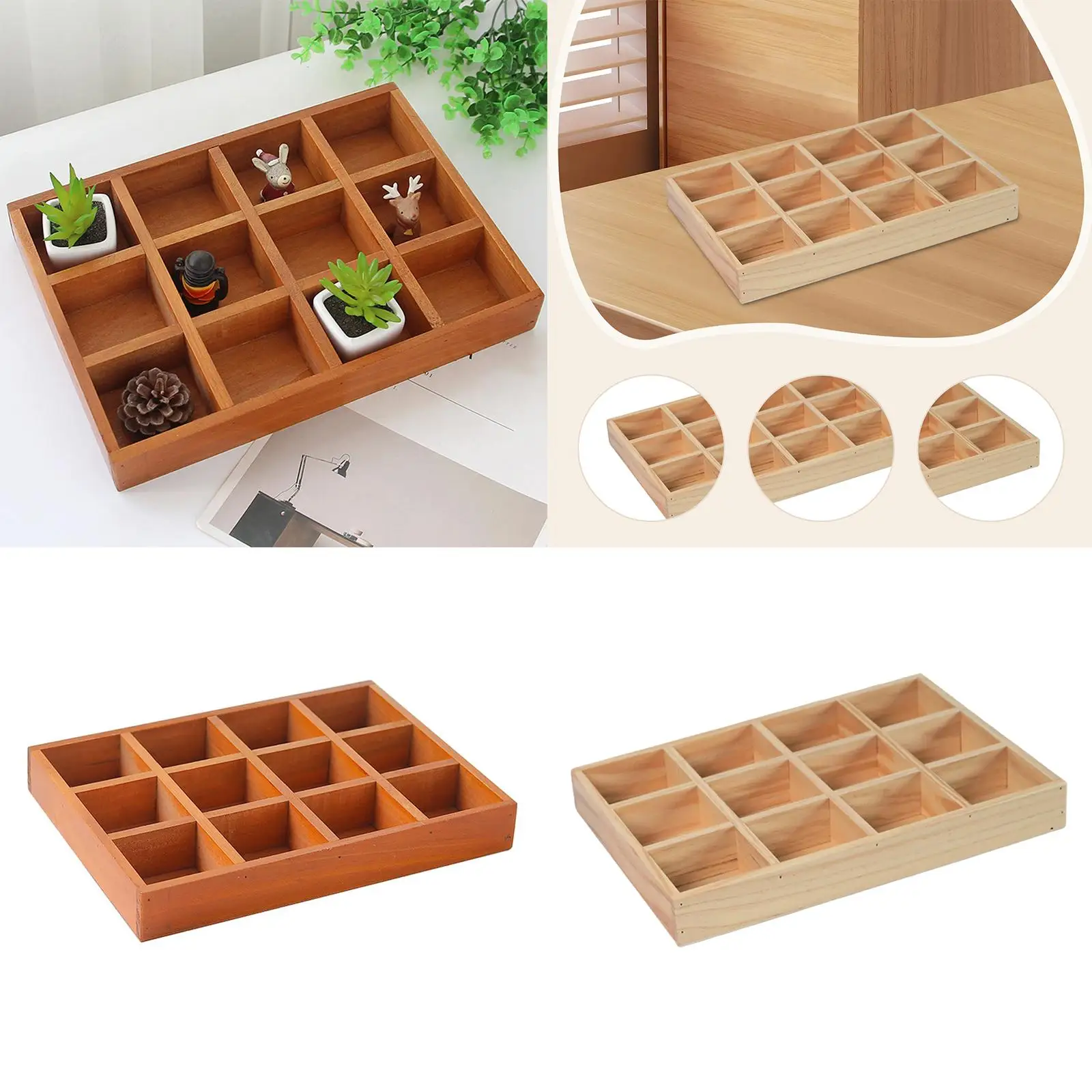 Wood Drawer Organizer with 12 Sections Rectangular Sturdy for for Arts and Crafts Supplies Multipurpose Cosmetics Divided Tray Wood Drawer Organizer with 12 Sections Rectangular Sturdy for for Arts and Crafts Supplies Multipurpose Cosmetics Divided Tray