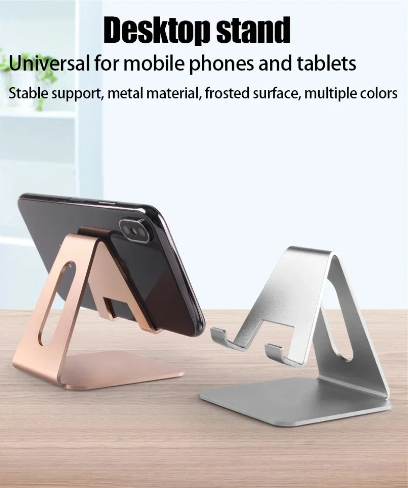 Universal Aluminum 360° Rotating Phone Holder Stand – Foldable Double Shaft Adjustable Mobile Stand, Stable Anti-Slip Desktop Bracket for iPhone & Android