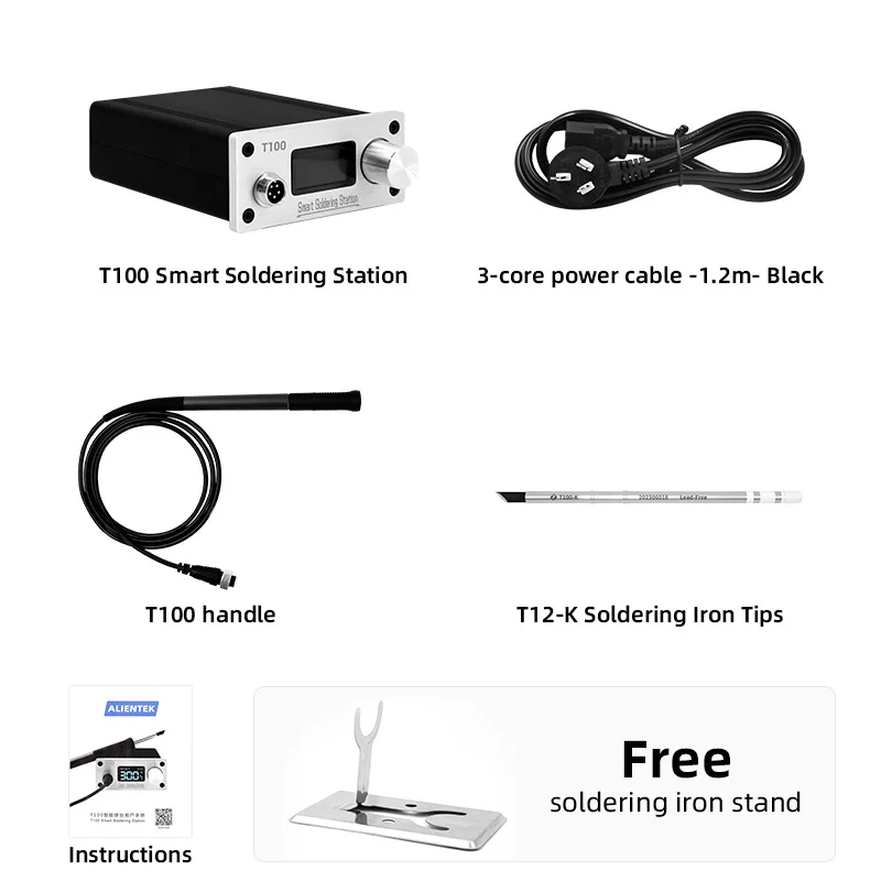 T100 Soldering Station Adjustable Temperature Electronic T12 Smart Welding Station OLED Digital Soldering Iron Tools 110V/220V 4