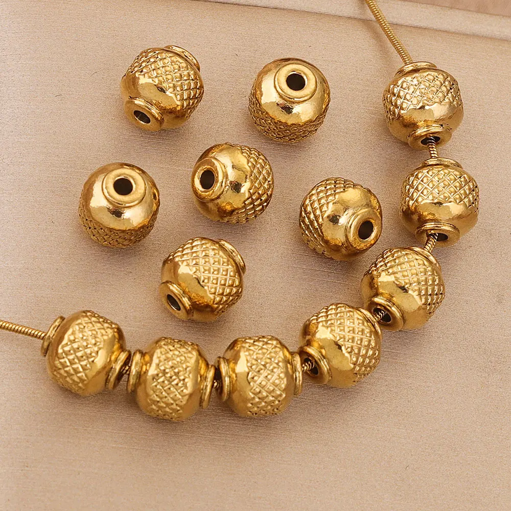 

20pcs/lot Stainless Steel Gold Plated Loose Spacer Beads for DIY Handmade Bracelet Necklace Jewelry Making Materials Wholesale