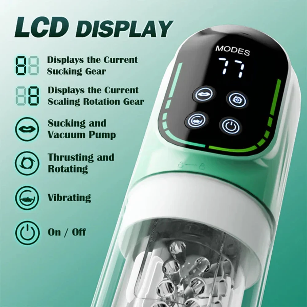 5 in 1 Automatic Thrusting Rotation Male Masturbator Penis Pump Sucking Pocket Pussy Blowjob Machine Adult Sex Toys for Men 18+