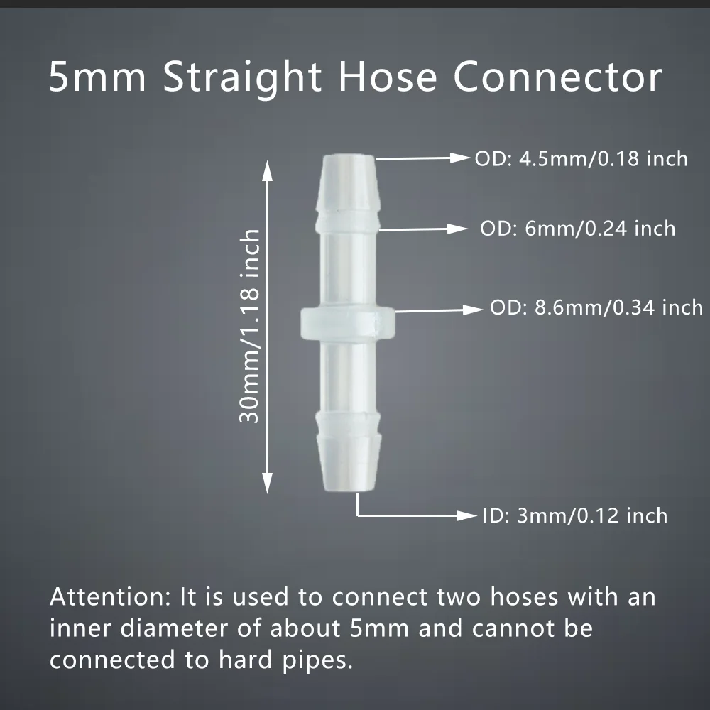 Hose Repair Connector Straight Through Joint extender Equal Diameter Plastic Coupling 5pcs 1pc Laboratory Garden Irrigation
