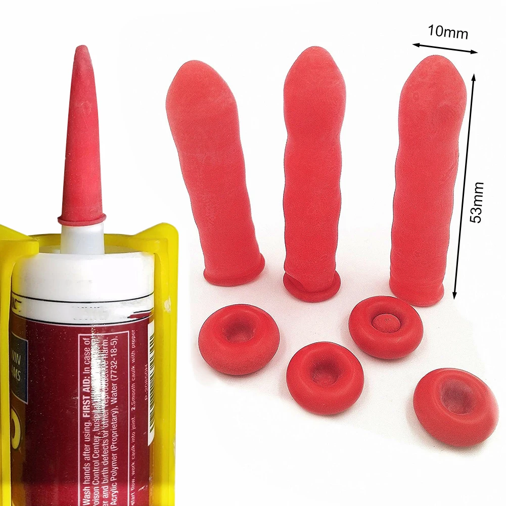 10pcs Caulking Gun Nozzles Cap Red Caulk Saving Cap Caulk Sealer Saver Open Caulking Tube For Sealing And Preserving