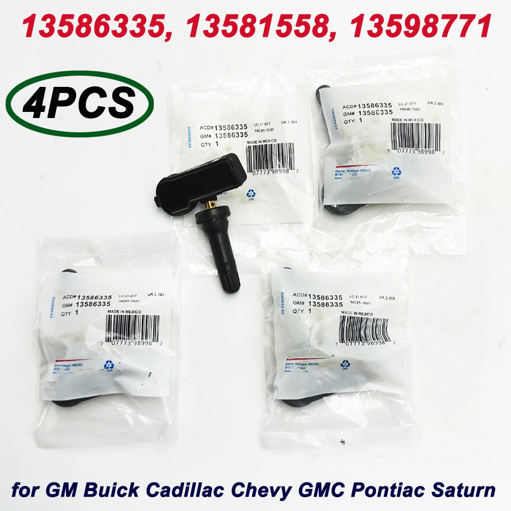 

Датчик давления в шинах TPMS, 4 шт., 13586335, 13598771, 315 МГц, для 2018 GM Chevy Cadillac Buick GMC Pontiac 20923680, 22853741, 25920615