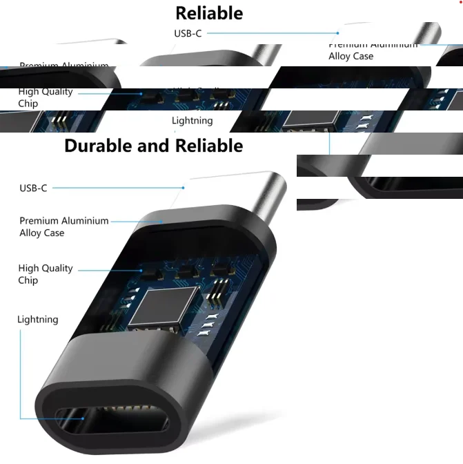 3-Pack USB-C to Lightning Charging Adapter Set