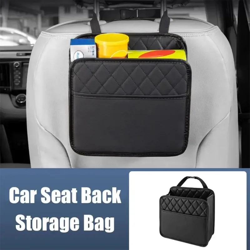 Car Multifunctional Storage Box Folding Leather Storage Bag Car Seat Back Bag