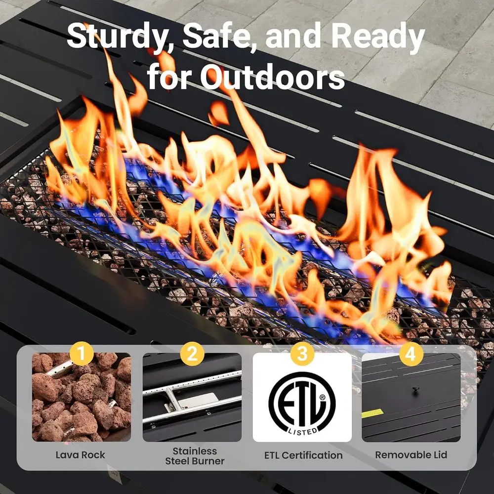 8-Piece Patio Set with 43" Fire Pit 6