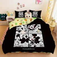 Ensemble de literie imprimé Mickey, housse de couette, cadeaux de Noël, dessin animé confortable avec taie d'oreiller, adapté aux enfants et aux adultes 5