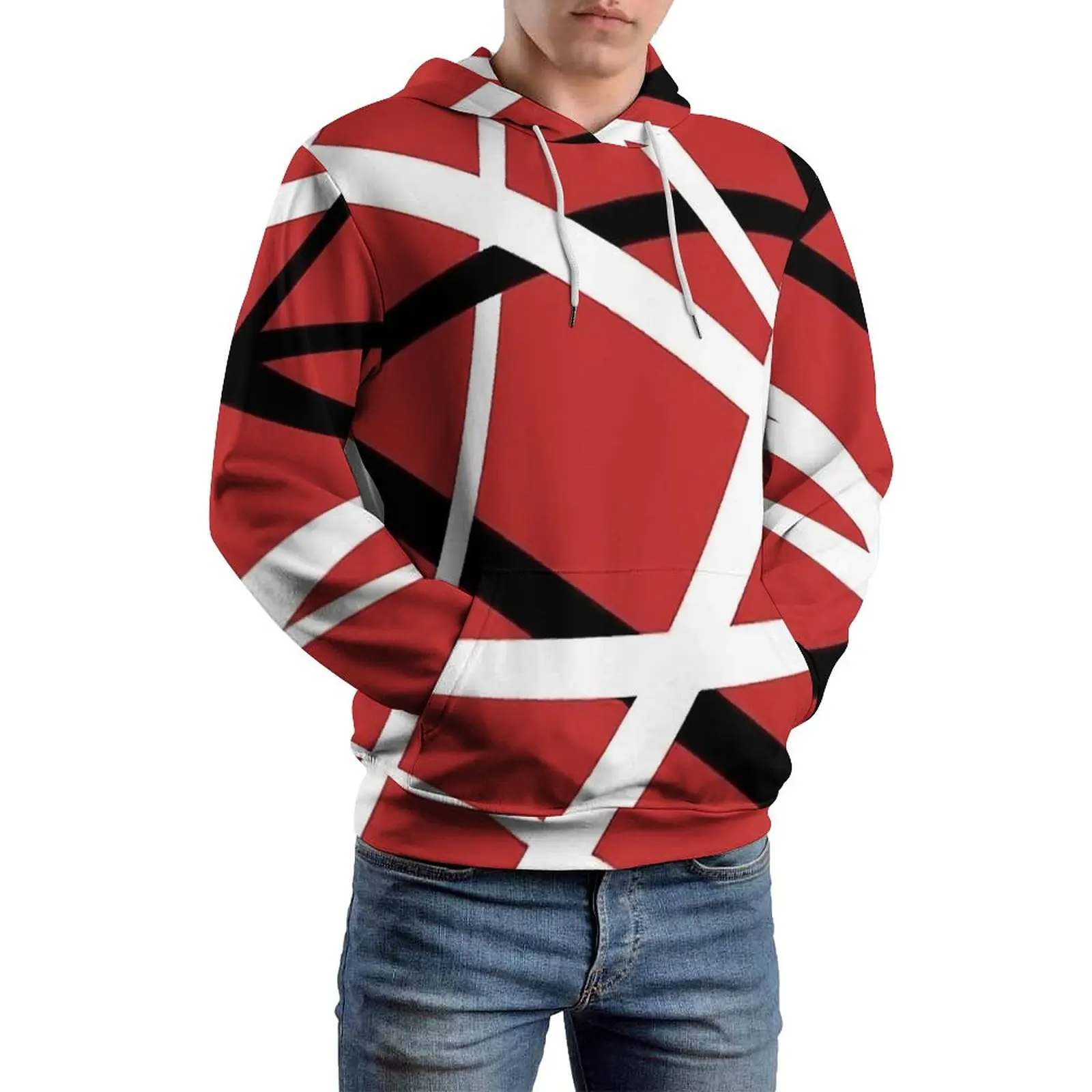 

Van Halen Casual Hoodies Long Sleeve Reds Sideline Trendy Pullover Hoodie Winter Korean Fashion Custom Oversized Tops