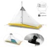 Ultralight Camping Tent 2-4 Person Outdoor 40D Nylon Silicone Coated Rodless Pyramid Large Tent Breathable 3-4 Season Inner Tent 3
