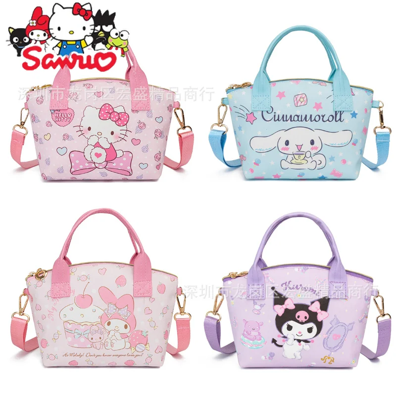 

Sanrio Kuromi Hello Kitty Melody Cinnamoroll почтовая мультяшная детская кожаная косметичка через плечо для девочек 22x16x7 см