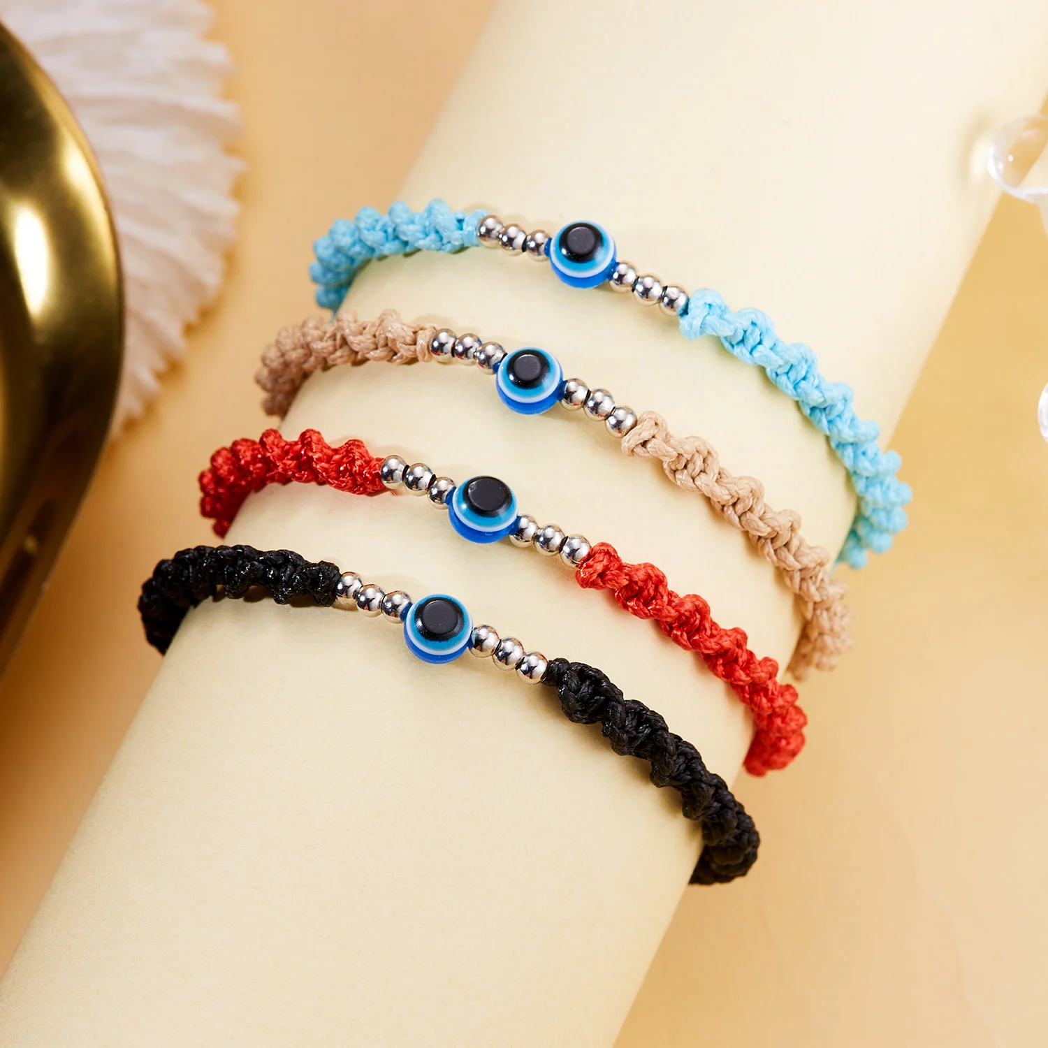 

Fashion Colorful Devil Evil Bracelet for Women Couple Handmade Woven Rope Twist Jewelry Lucky Turkish Friends Party Adjust Gift