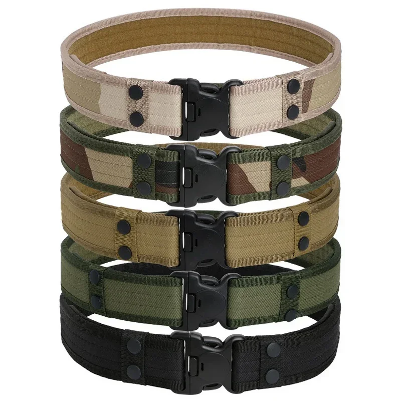 New Army Style Tactical Belt Quick Release Canvas Waistband Outdoor Hunting 5Colors Optional 130cm