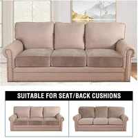 20 Solid Colors Thick Velvet Sofa Seat Covers Plush Sofa Cushion Covers Elastic Slipcover All-inclusive Couch Cover Dining Room 2