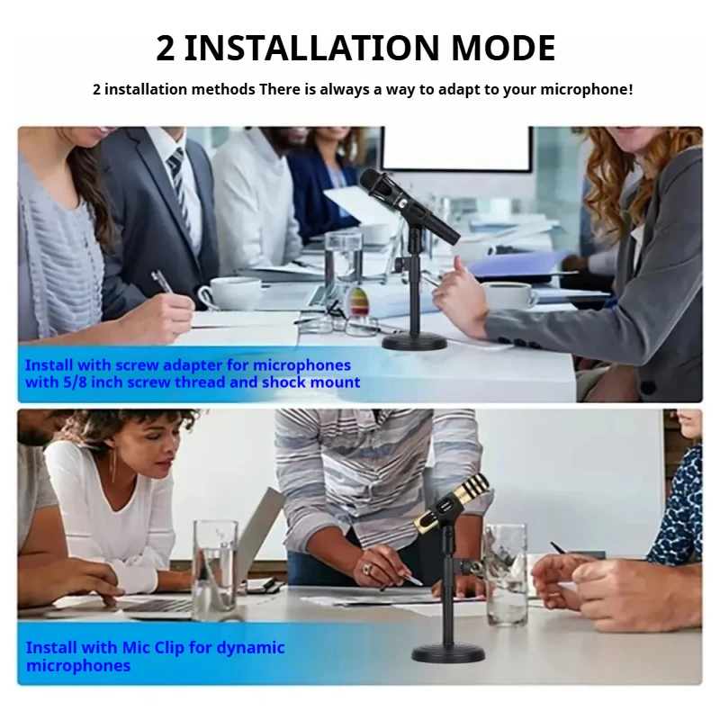 마이크 스탠드 데스크탑 조절식 리프팅 및 웨이팅 디스크 베이스 충격 방지 네트워크 라이브 방송용 마이크 스탠드 액세서리