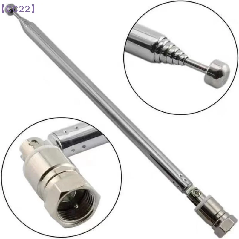 1Pcs AV 스테레오 수신기 증폭기 로드 안테나(3/4Pcs 어댑터 포함) FM 라디오 안테나 텔레스코픽 나사 F 유형 수 플러그 커넥터{C}
