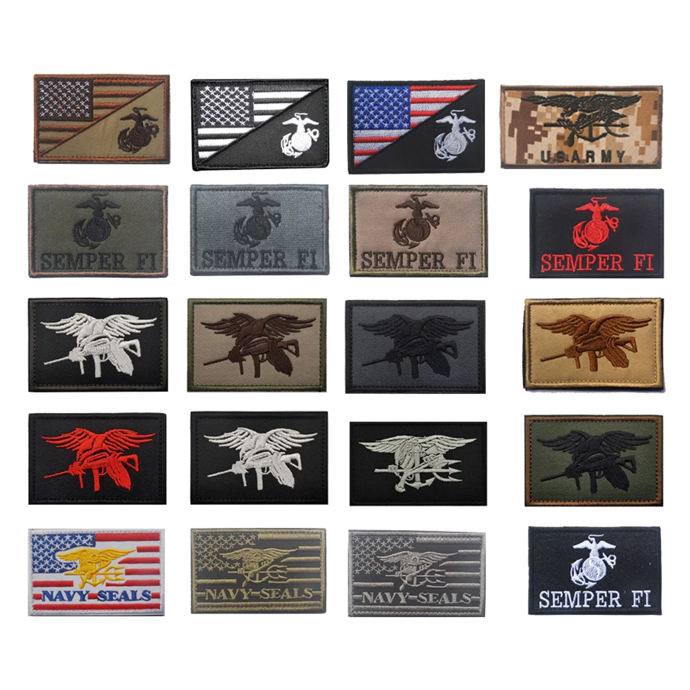 Outdoor-Taschenzubehör, besticktes Abzeichen, United States Navy SEAL, Stoff, besticktes magisches Armband mit Rucksackaufnäher – Detail 2