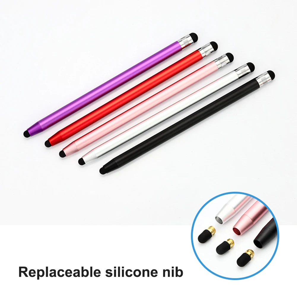 Tablet Touch Screen Pen Touch Screen Capacitive Stylus Pen 2 in 1 Rubber Tips Capacitive Stylus for Phone Tablet