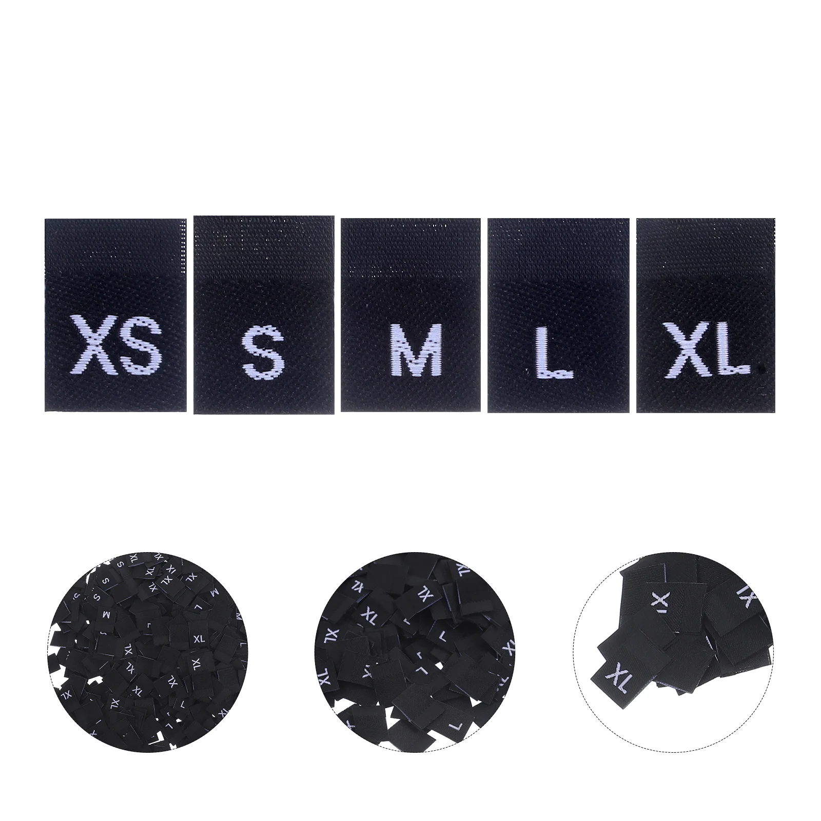 

500 PCS Removable Clothing Size Label Labels Clothes Tags Black Sew Garments Women's