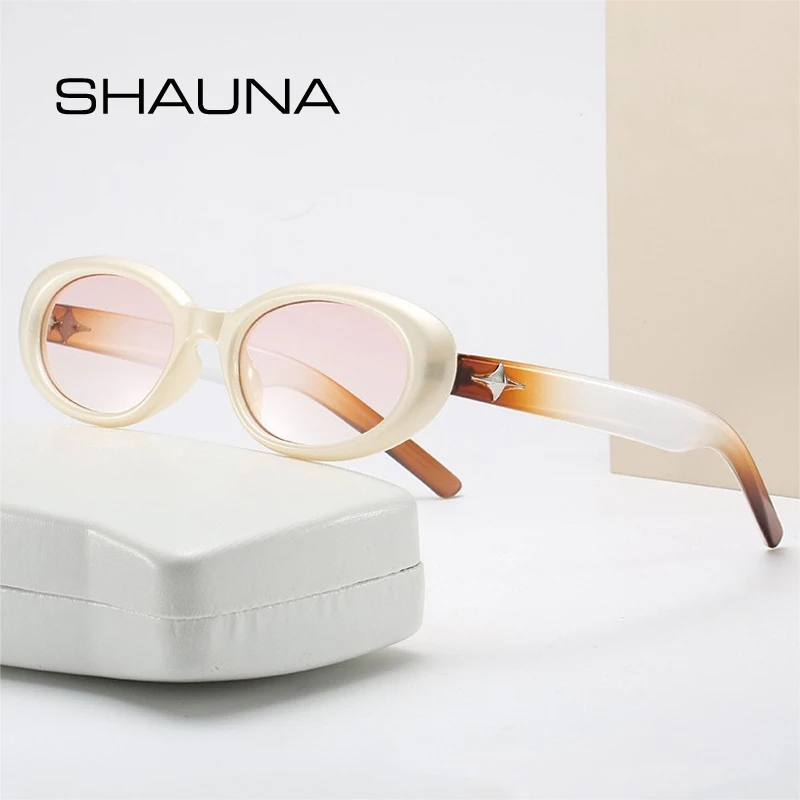 

SHAUNA Fashion Oval Women Gradient Mirror Sunglasses Shades UV400 Brand Designer Retro Men Sun Glasses