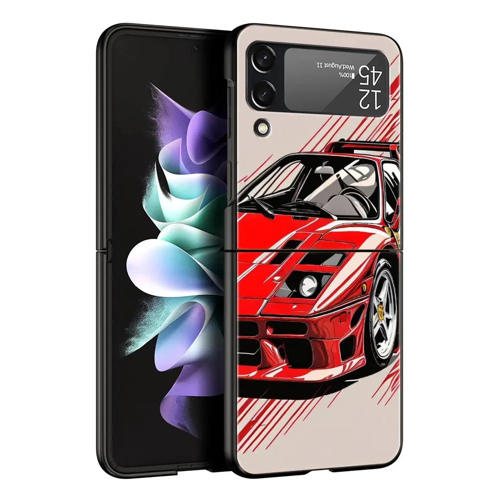 JDM Tokyo Drift Sports Car Black Folding Phone Case
