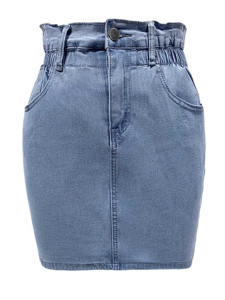 

New In Women's Denim Skirt 2024 Summer Solid Color Streetwear Fashion High Waisted Tight Bodycon Short Jean Skirt